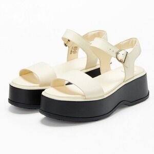 SOREL Women's Dayspring Ankle Strap Flatform Sandals in Cream White Size 8.5